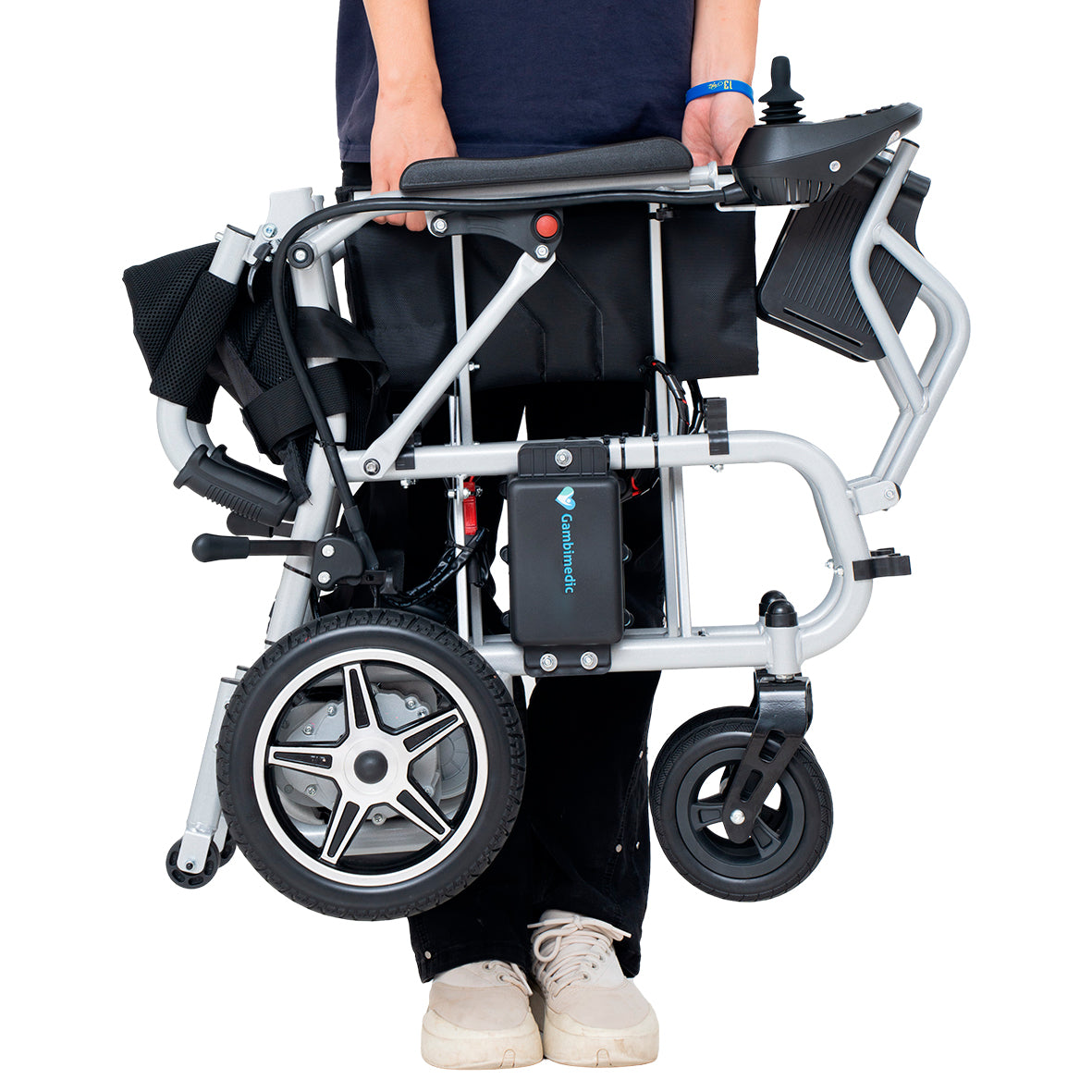 Gambimedic Silla De Ruedas Electrica Acero 32kg Mod. Gm6013a Soporta 100kg Todoterreno Permitida En Aviones Portatil Para Viaje Plegable 2 Motores 250w Bateria Acido Plomo Sellada 24v12ah De 288kw