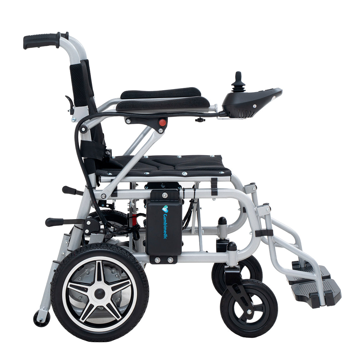 Gambimedic Silla De Ruedas Electrica Acero 32kg Mod. Gm6013a Soporta 100kg Todoterreno Permitida En Aviones Portatil Para Viaje Plegable 2 Motores 250w Bateria Acido Plomo Sellada 24v12ah De 288kw