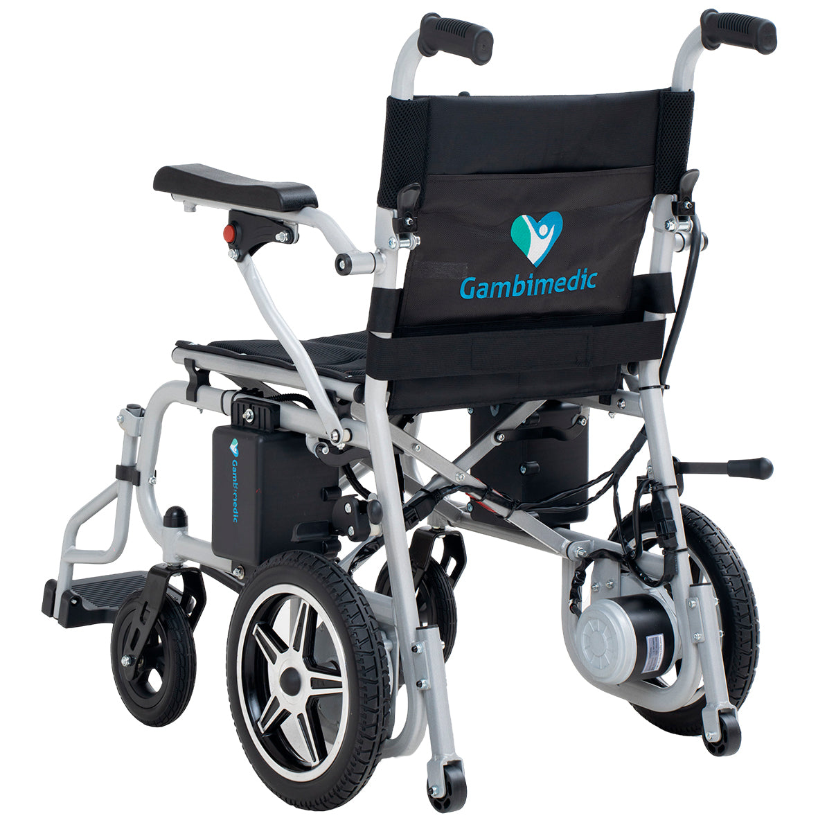 Gambimedic Silla De Ruedas Electrica Acero 32kg Mod. Gm6013a Soporta 100kg Todoterreno Permitida En Aviones Portatil Para Viaje Plegable 2 Motores 250w Bateria Acido Plomo Sellada 24v12ah De 288kw