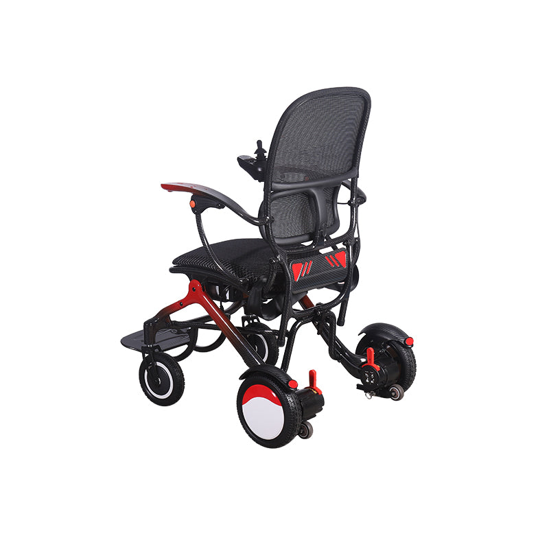 Gambimedic Silla De Ruedas Electrica Fibra Carbono Respaldo Ergonomico 14kg Ligera Compacta Gm213c Modo Manual y Electrico Soporta 136kg Bateria Litio 24v12ah288wh Llantas Todoterreno 2 Motores 220w