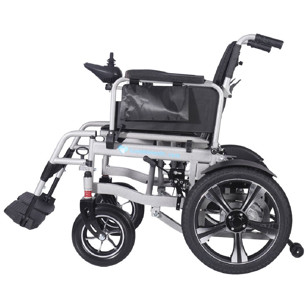 Gambimedic Silla De Ruedas Electrica Todoterreno Acero 37kg Llantas 16" Pulgadas (40cm) Neumaticas Exteriores Plegable Mod.gm601 Soporta 100kg 2 Motores 250w Bateria Acido Plomo Sellada 24v12ah-288kw
