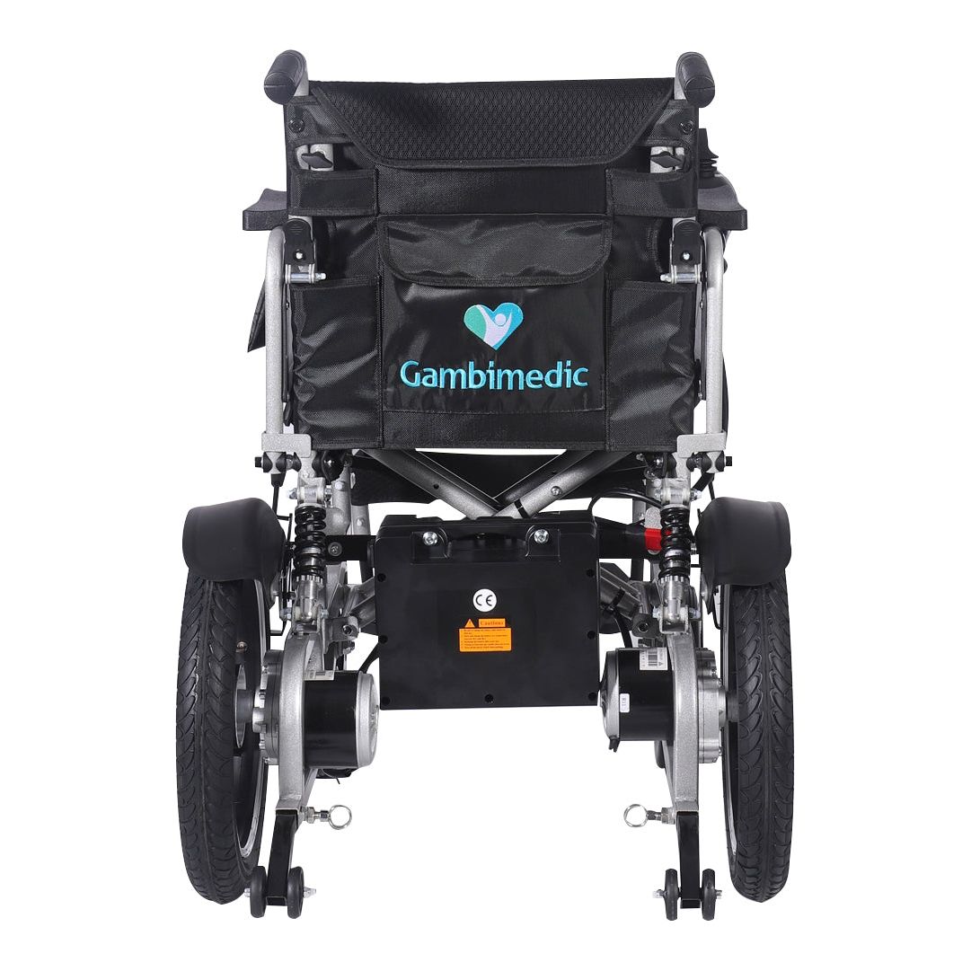 Gambimedic Silla De Ruedas Electrica Todoterreno Acero 37kg Llantas 16" Pulgadas (40cm) Neumaticas Exteriores Plegable Mod.gm601 Soporta 100kg 2 Motores 250w Bateria Acido Plomo Sellada 24v12ah-288kw