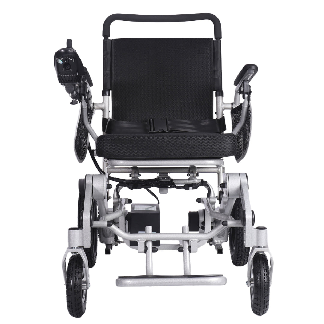 Gambimedic Silla De Ruedas Electrica Plegable Aluminio Ligero Portatil 28kg Mod. Gm7002B Soporta 100kg Llantas Neumaticas De Aire Todoterreno 4 Amortiguadores 2 Motores 250w Bateria Litio 24v12ah 288kw
