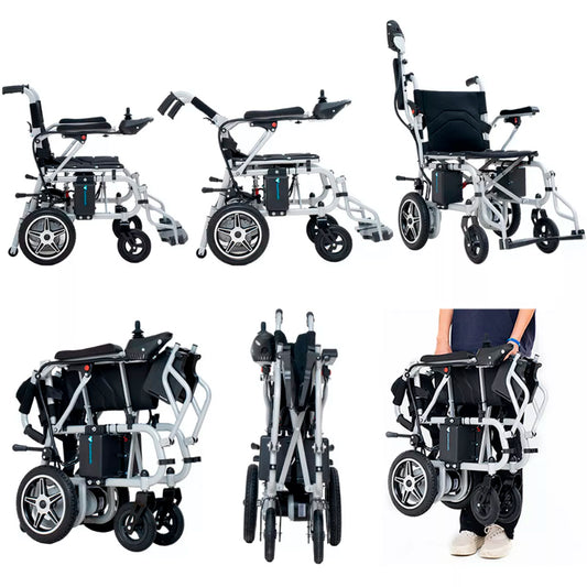 Gambimedic Silla De Ruedas Electrica Acero 32kg Mod. Gm6013a Soporta 100kg Todoterreno Permitida En Aviones Portatil Para Viaje Plegable 2 Motores 250w Bateria Acido Plomo Sellada 24v12ah De 288kw