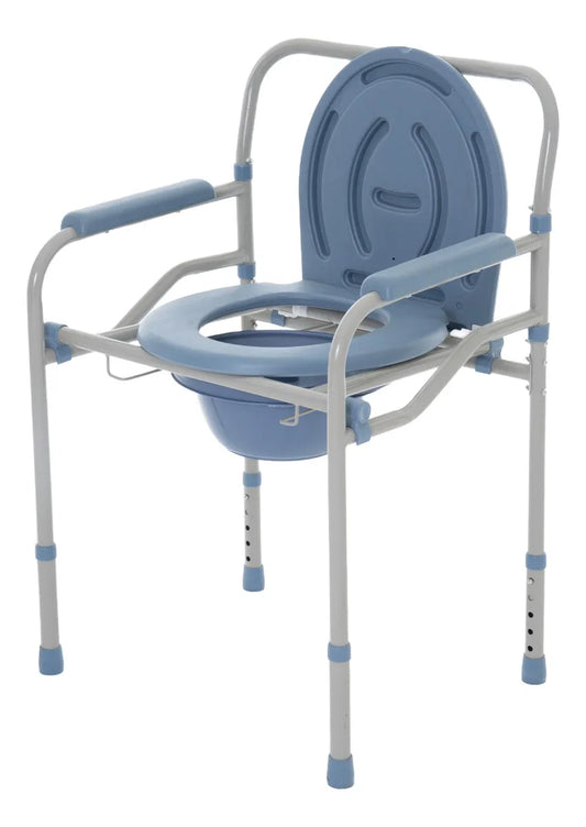 Gambimedic Silla De Baño Comodo Plegable Discapacitado Aumento Para Baño Incluye Cubeta Removible Altura Ajustable Silla Ducha
