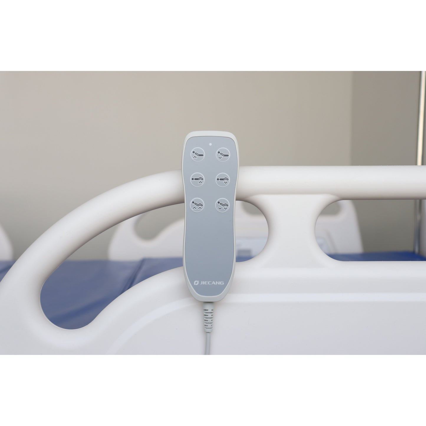 Gambimedic Cama Hospital Electrica 3 Funciones Lujo Barandales Incluye Colchon Y Portasuero Ruedas Con Freno Control Electrico