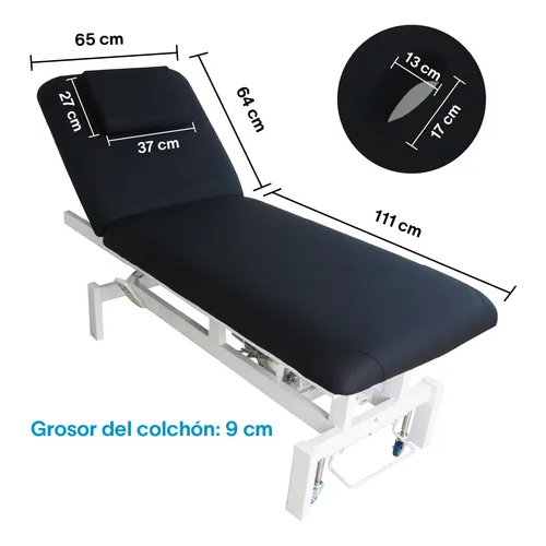 Gambimedic Cama Mesa De Exploracion Medica Electrica 2 Motores Consultorio Hospital Clinica Colchon Piel 9cm Altura Ajustable 57- 92cm Almohada Cabeza Removible Con Hueco Respaldo Reclinable 0-75° Modelo ET11-1