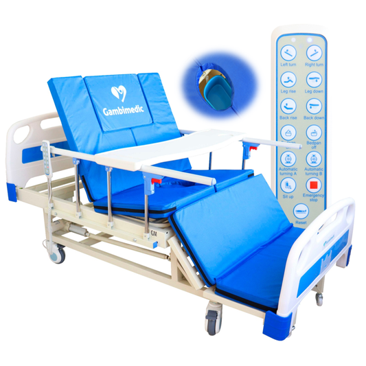 Cama De Hospital Electrica Multifunciones Con Baño 4 Motores Ideal Para Casa Cama Medica Enfermeria Portasuero Colchon Posicion Para Ir Al Baño Y Girar Al Paciente Acostado Levanta Piernas y Espalda Modelo A02-01