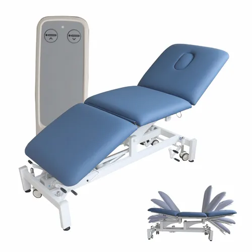 Gambimedic Cama Mesa De Exploracion Medica Electrica 1 Motor Consultorio Hospital Clinica Colchon Con Ruedas Y Piel De Alta Densidad Grado Medico Mod. Et11-4 Reclinable