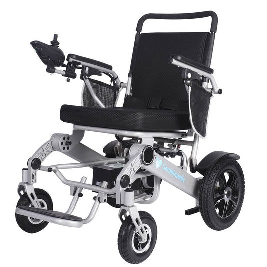 Gambimedic Silla De Ruedas Electrica Plegable Aluminio Ligero Portatil 28kg Mod. Gm7002B Soporta 100kg Llantas Neumaticas De Aire Todoterreno 4 Amortiguadores 2 Motores 250w Bateria Litio 24v12ah 288kw