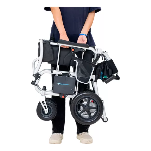 Gambimedic Silla De Ruedas Electrica Aluminio 18kg Ligera Portatil Plegable Compacta Todoterreno Mod.gm6013 Incluye Control Inalambrico Extra Soporta 100kg Bateria Litio 24v10ah (240wh) 2 Motores 180w