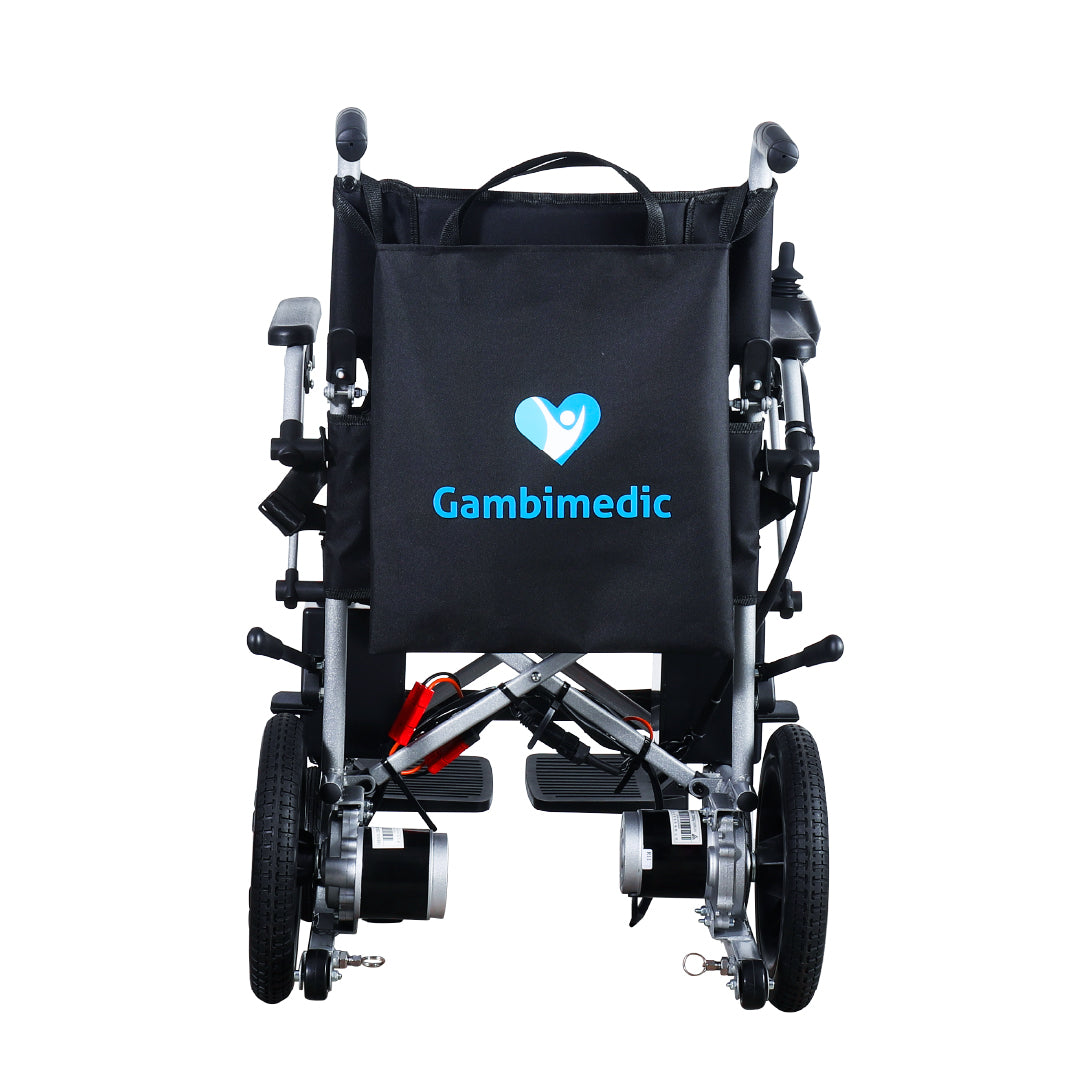 Gambimedic Silla De Ruedas Electrica Acero 28kg Mod. Gm6015 Soporta 100kg Todoterreno Permitida En Aviones Portatil Para Viaje Plegable 2 Motores 150w Bateria Acido Plomo Sellada 24v12ah De 288kwh