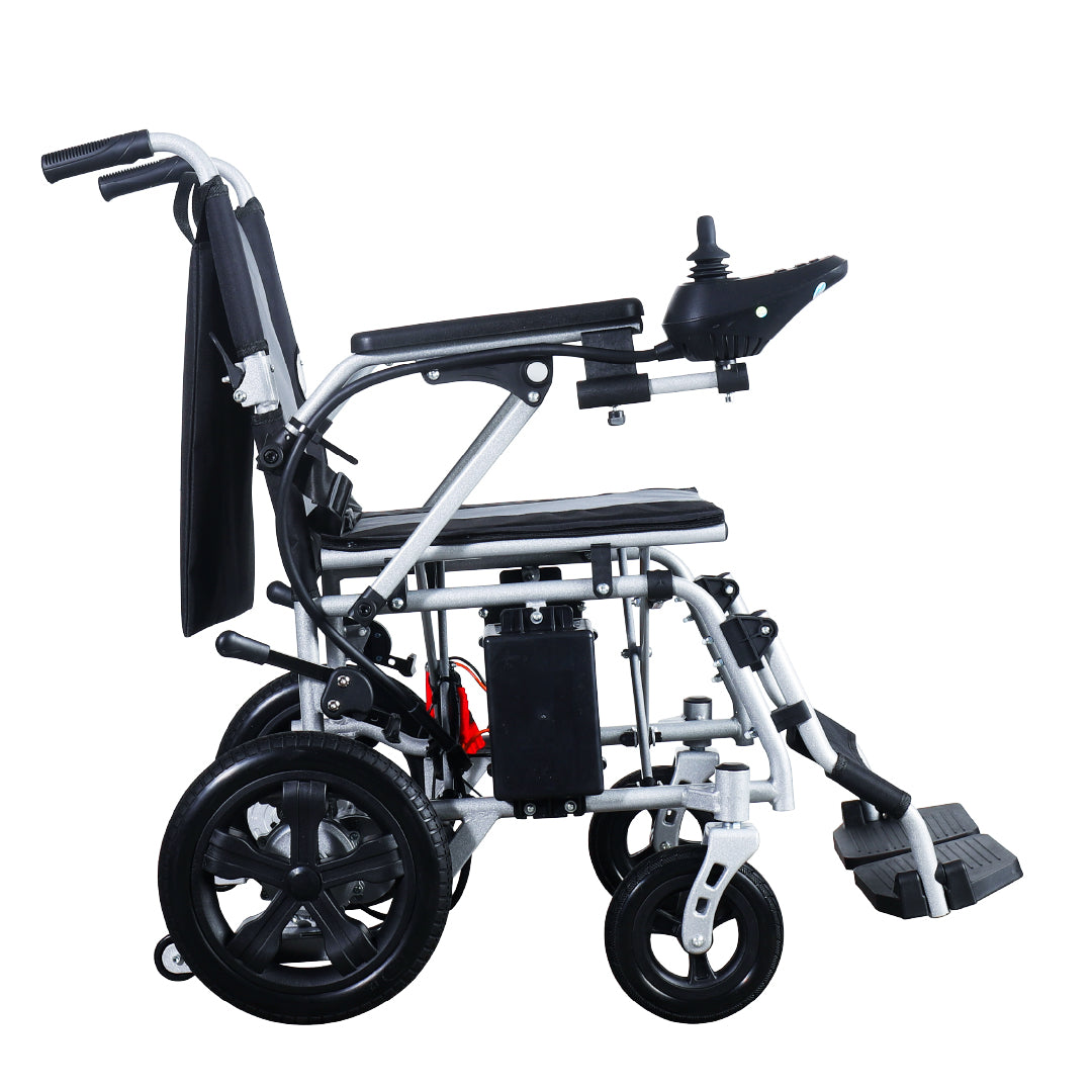 Gambimedic Silla De Ruedas Electrica Acero 28kg Mod. Gm6015 Soporta 100kg Todoterreno Permitida En Aviones Portatil Para Viaje Plegable 2 Motores 150w Bateria Acido Plomo Sellada 24v12ah De 288kwh