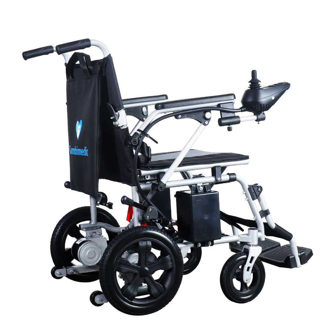 Gambimedic Silla De Ruedas Electrica Acero 28kg Mod. Gm6015 Soporta 100kg Todoterreno Permitida En Aviones Portatil Para Viaje Plegable 2 Motores 150w Bateria Acido Plomo Sellada 24v12ah De 288kwh