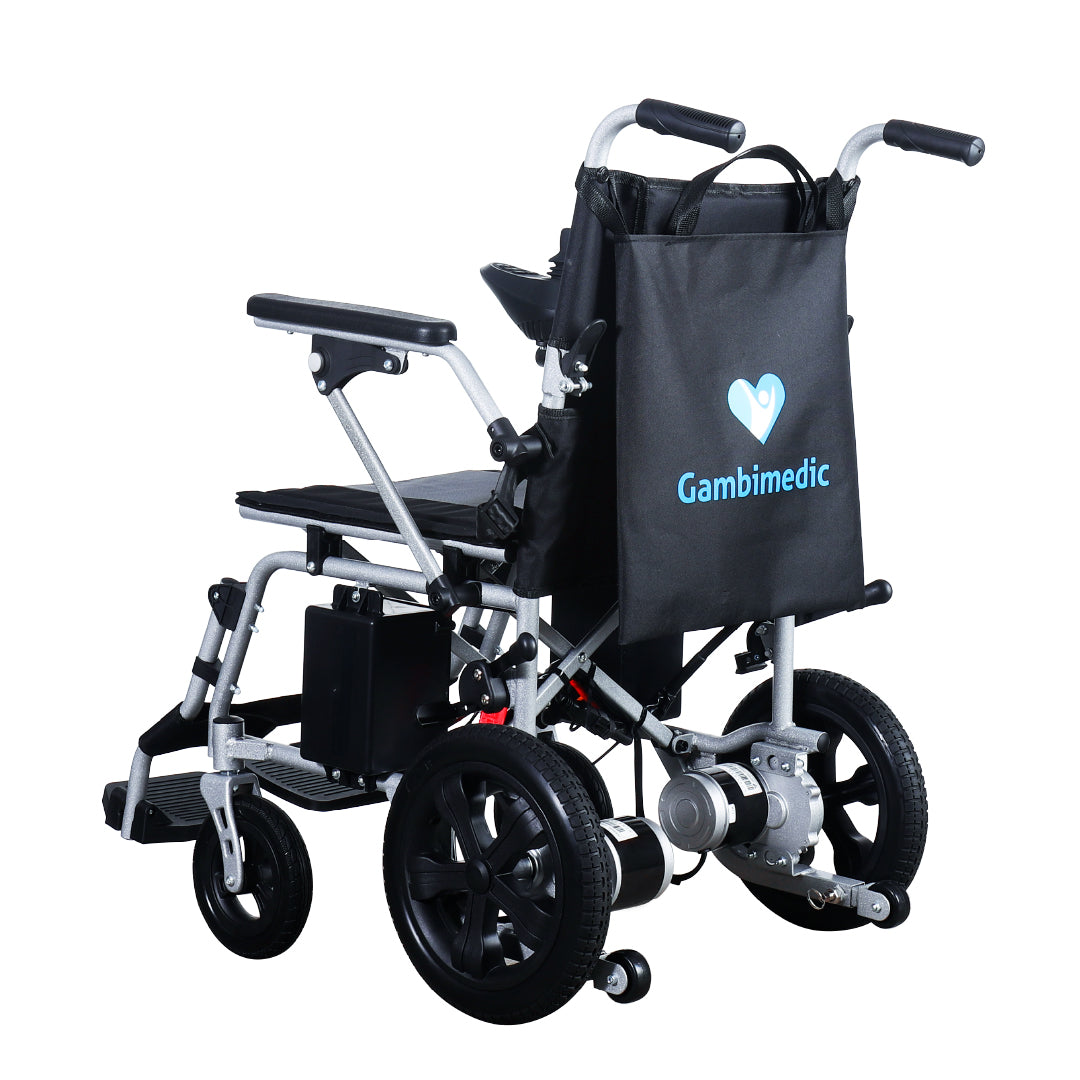 Gambimedic Silla De Ruedas Electrica Acero 28kg Mod. Gm6015 Soporta 100kg Todoterreno Permitida En Aviones Portatil Para Viaje Plegable 2 Motores 150w Bateria Acido Plomo Sellada 24v12ah De 288kwh