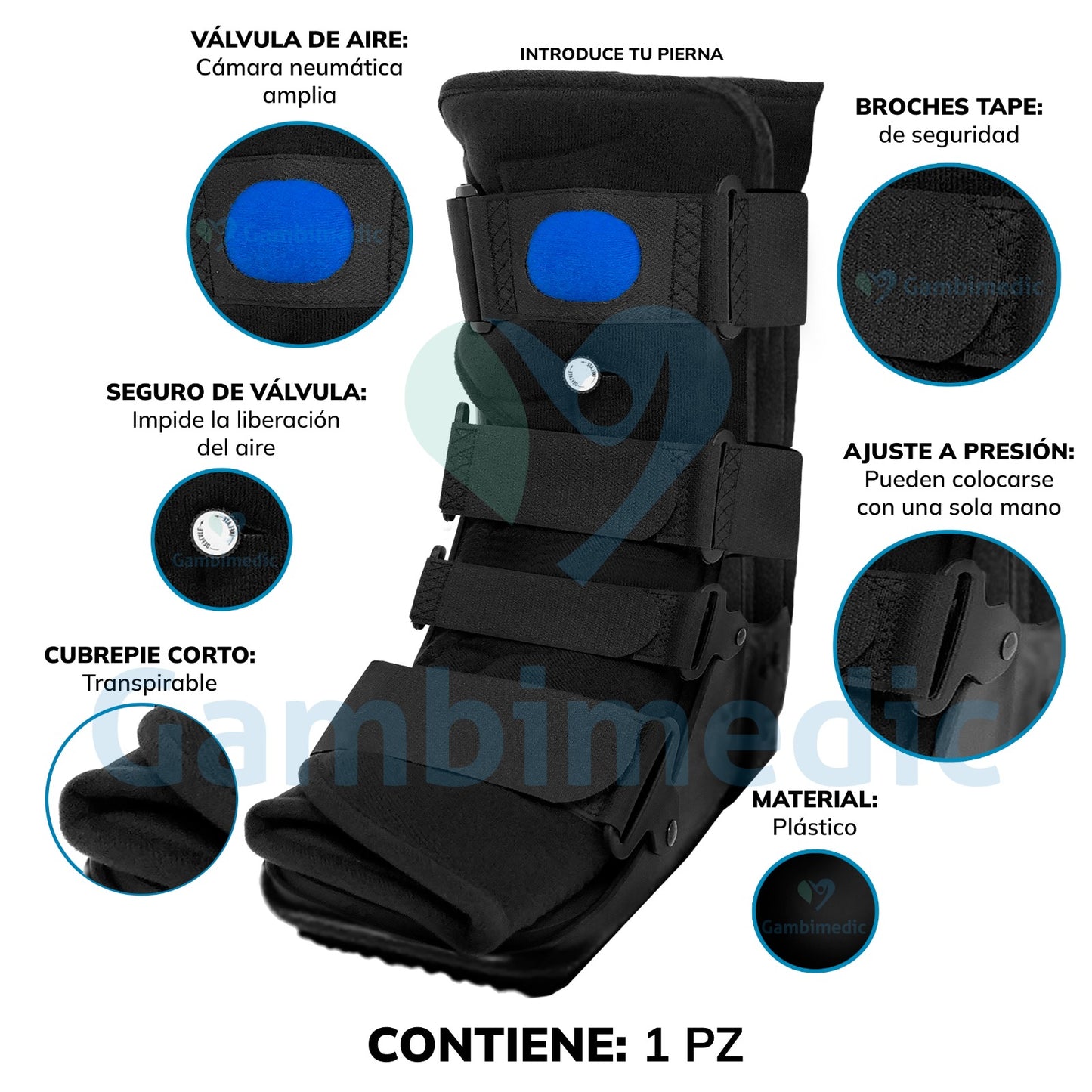 Bota Ferula Walker Corta Ortopedica De Aire Neumatica Comoda