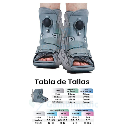 Bota Férula Walker Corta Ortopédica Aire Neumática Premium