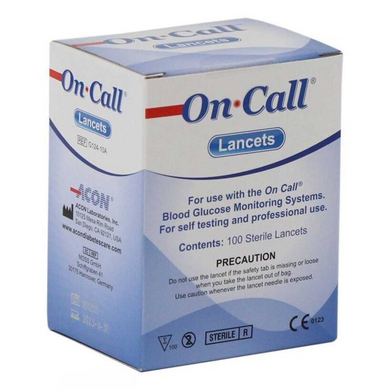 Lancetas Glucosa Para Cualquier Glucometro 100 Piezas On Call