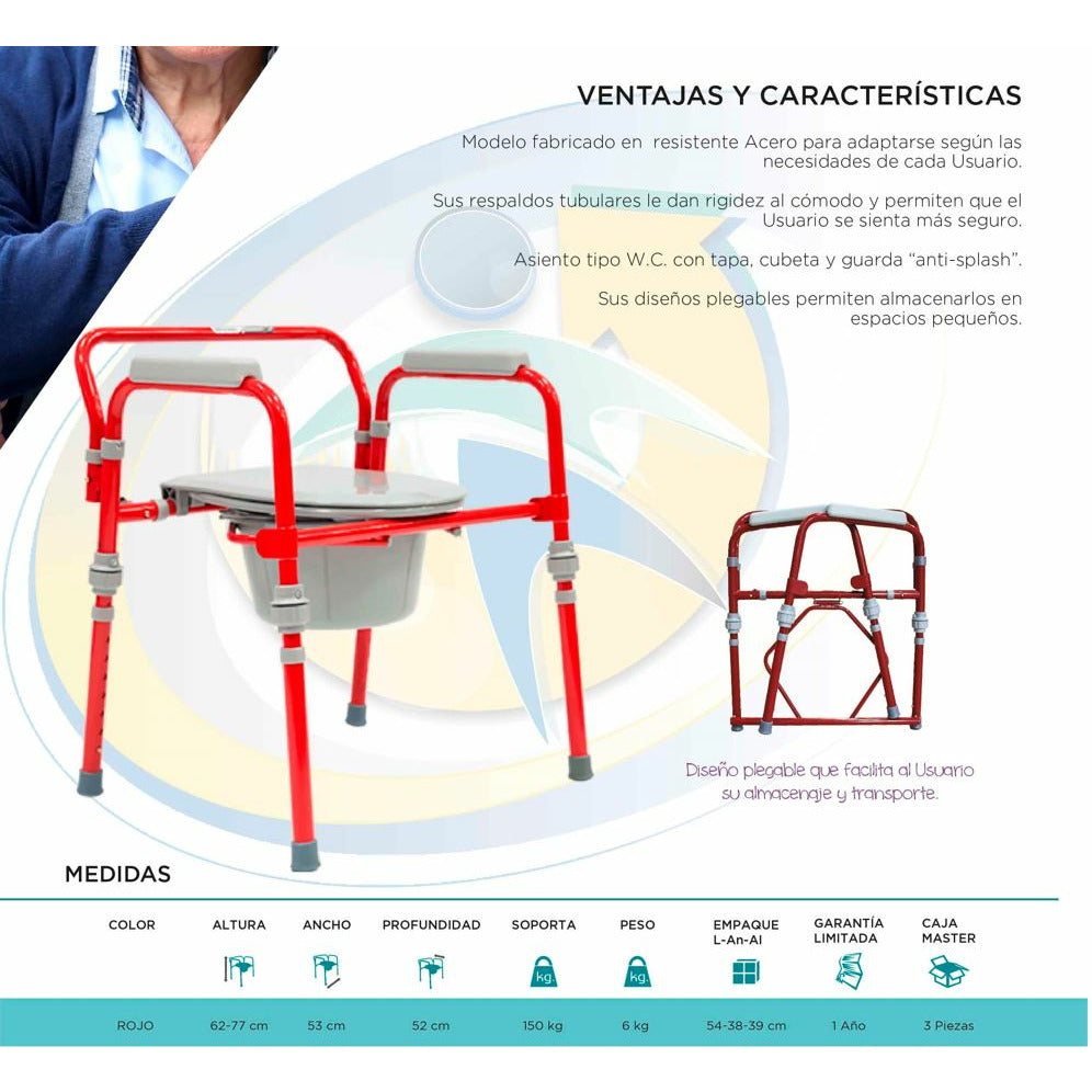 Silla De Baño Comodo Plegable Bariatrico Discapacitado