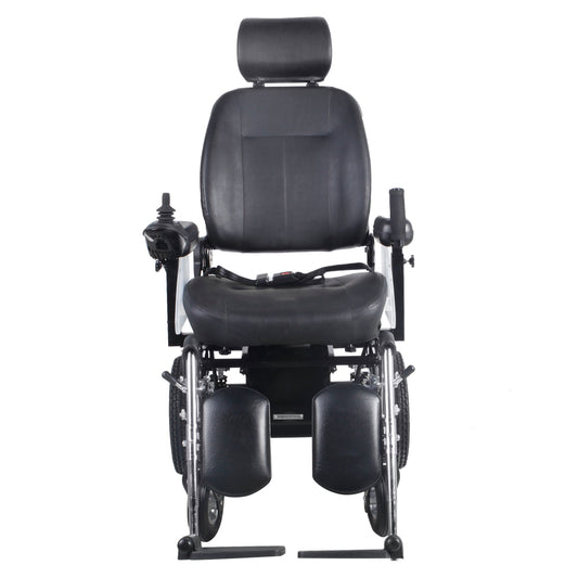 Gambimedic Silla De Ruedas Electrica Reclinable Llantas Neumaticas Todoterreno Elevapierna Sport Soporta 150KG Piel Color Negro