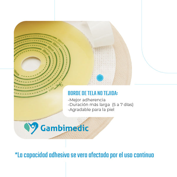 GAMBIMEDIC Bolsa Para Colostomía Con Barrera Recortable 14-60mm Caja Con 10 Piezas