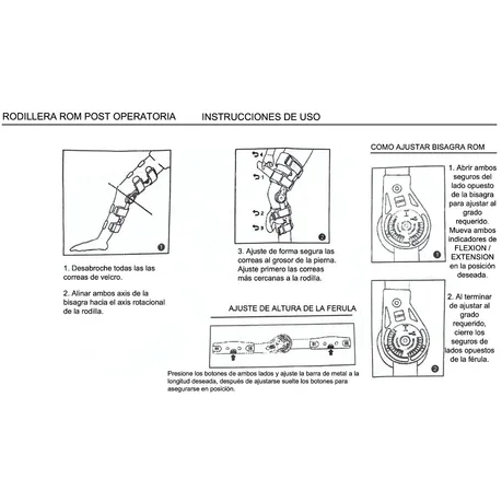Rodillera Mecanica Graduable Post Operatoria Talla Universal Ambidiestra