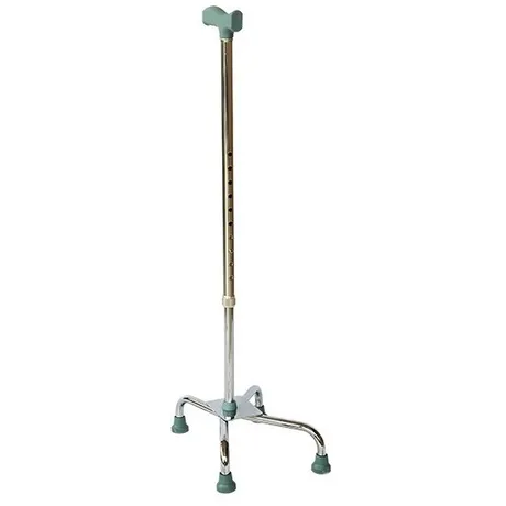 Baston 4 Patas Lujo Ajustable Aluminio Base Grande 4 Apoyos