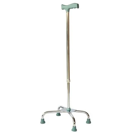 Baston 4 Patas Lujo Ajustable Aluminio Base Grande 4 Apoyos