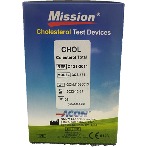 Mission Tiras Prueba Colesterol Caja 25 Piezas Con Tubo Capilares