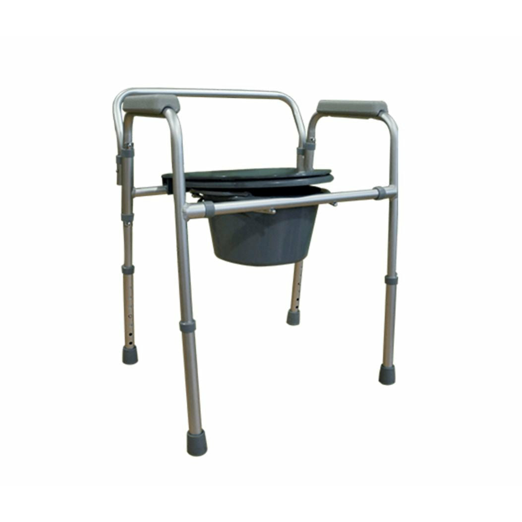 Silla De Baño Comodo Aluminio Con Respaldo Altura Ajustable