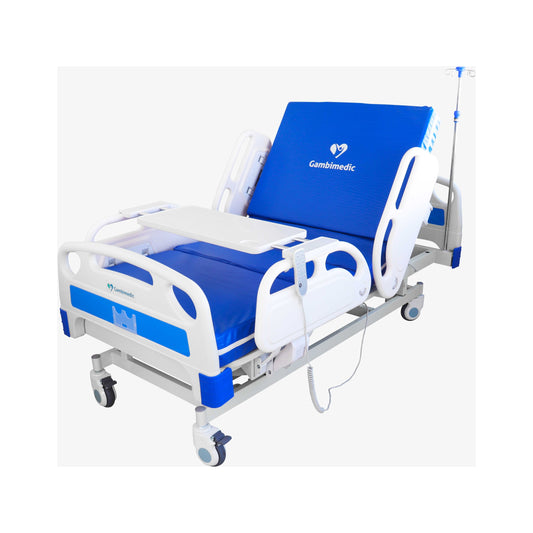 Gambimedic Cama Hospital Electrica 4  Posiciones Elevacion Espalda y Pies y Altura Ajustable 43cm Hasta 61cm Incluye Colchon Portasuero Cama Enfermeria Hospitalaria Ideal Para Casa