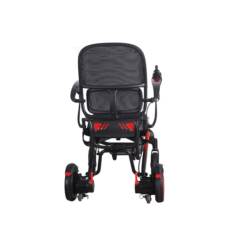 Gambimedic Silla De Ruedas Electrica Fibra Carbono Respaldo Ergonomico 14kg Ligera Compacta Gm213c Modo Manual y Electrico Soporta 136kg Bateria Litio 24v12ah288wh Llantas Todoterreno 2 Motores 220w