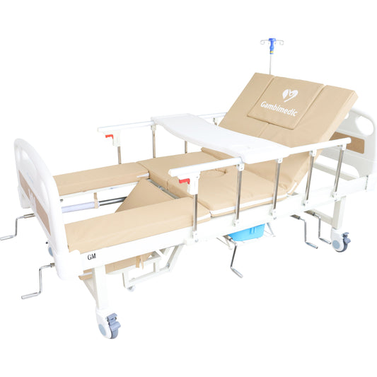 Gambimedic Cama Hospital Manual Para Casa Enfermera Multifunciones 5 Posiciones Con Baño Para Facil Evacuacion Portasuero Mesa Colchon Incluido Cama Hospitalaria 5 Funciones Soporta 260kg Envio Gratis Modelo GM-A01-01