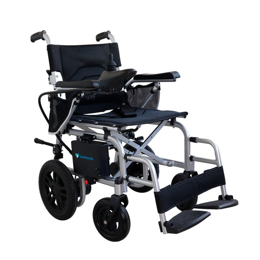 Gambimedic Silla De Ruedas Electrica Aluminio 19kg Super Ligera Portatil Plegable Compacta Todoterreno Control Intercambiable Izquierda o Derecha Soporta 120kg Bateria Litio 24V12AH 288WH