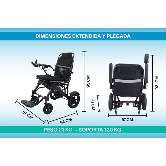 Gambimedic Silla De Ruedas Electrica Mod. 208 Plegable Bateria De Litio 24v 12ah 288wh Peso 21 kg Motores De 200w Llantas Todoterreno Permitida En Avion