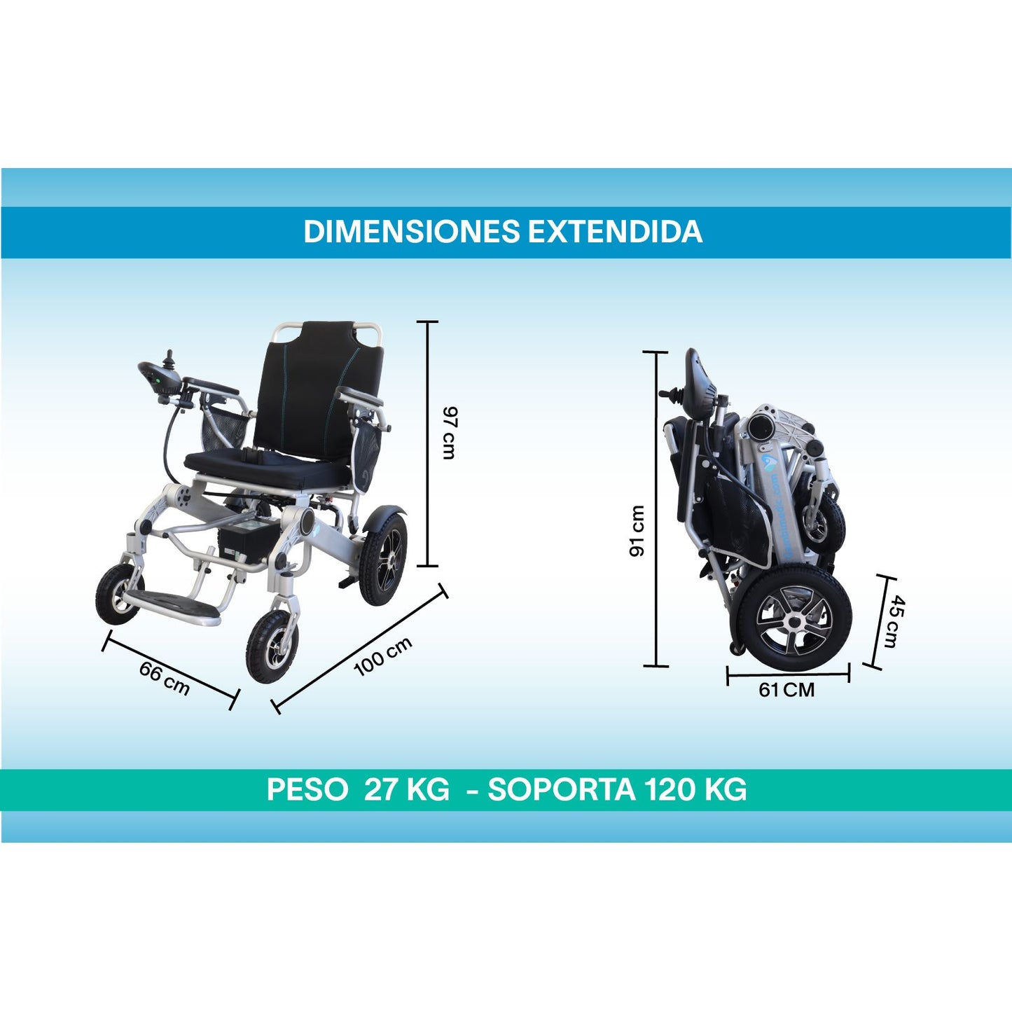 Gambimedic Silla De Ruedas Electrica Todoterreno 7004 Super Potente 2 Motores 24v 350w Ideal Para Exteriores Bateria Litio 288wh Permitida En Avion