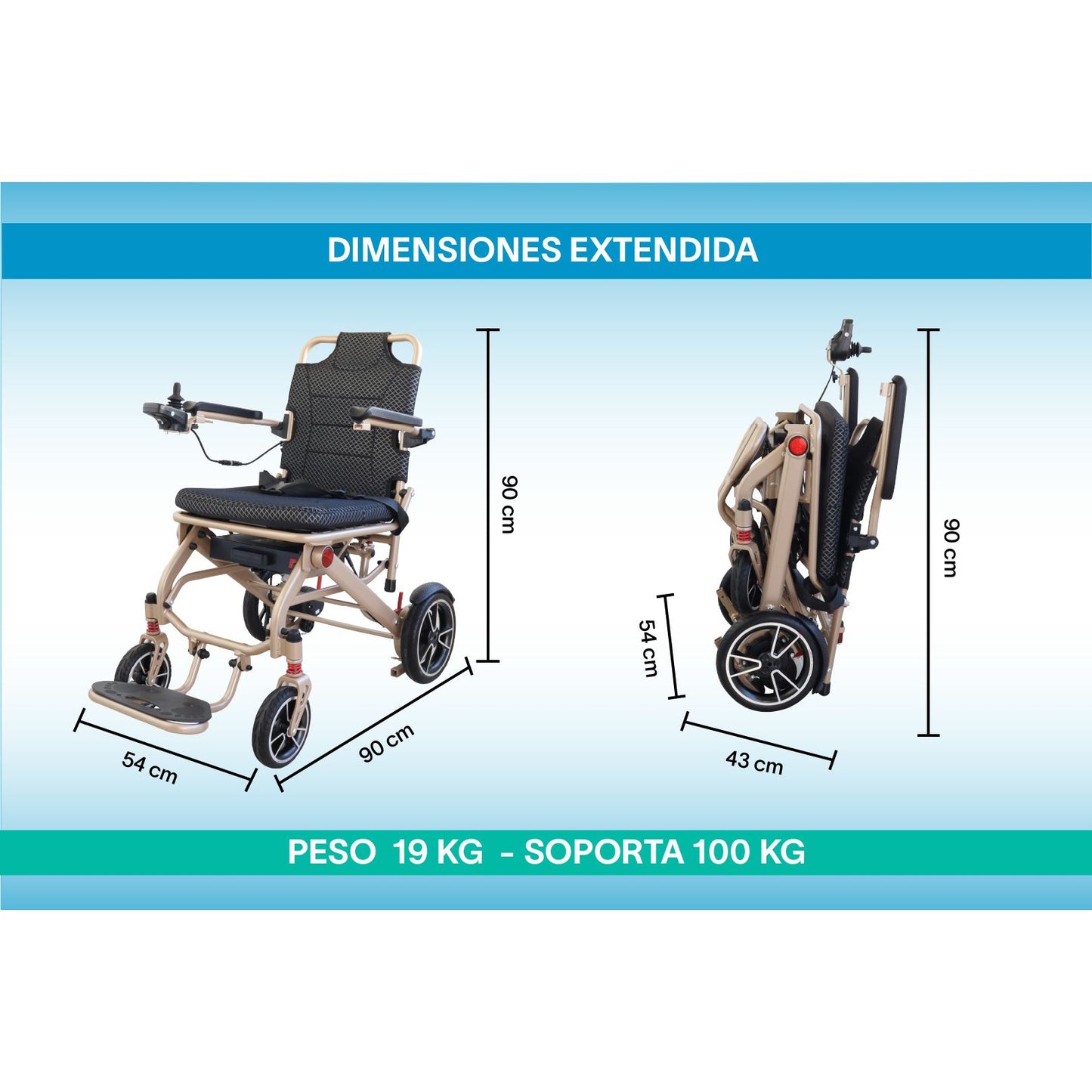 Gambimedic Silla De Ruedas Electrica Aluminio Control Led Superligera Portatil 19 Kg Motores 200w Bateria 288wh Permitida En Avion