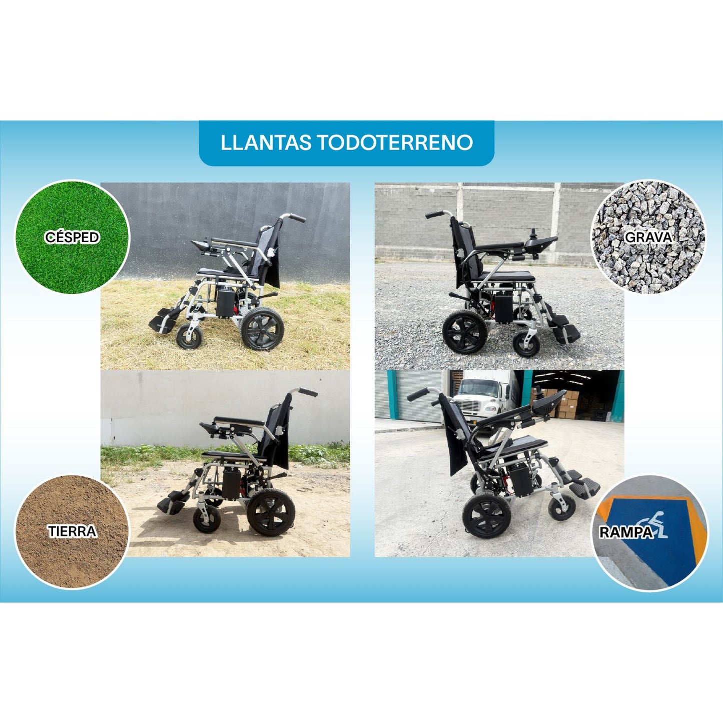 Gambimedic Silla De Ruedas Electrica Acero 28kg Mod. Gm6015 Soporta 100kg Todoterreno Permitida En Aviones Portatil Para Viaje Plegable 2 Motores 150w Bateria Acido Plomo Sellada 24v12ah De 288kwh