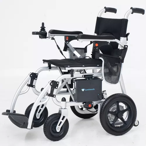 Gambimedic Silla De Ruedas Electrica Aluminio 18kg Ligera Portatil Plegable Compacta Todoterreno Mod.gm6013 Incluye Control Inalambrico Extra Soporta 100kg Bateria Litio 24v10ah (240wh) 2 Motores 180w