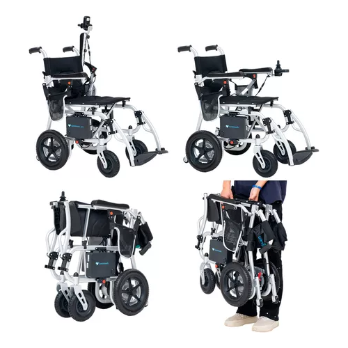 Gambimedic Silla De Ruedas Electrica Aluminio 18kg Ligera Portatil Plegable Compacta Todoterreno Mod.gm6013 Incluye Control Inalambrico Extra Soporta 100kg Bateria Litio 24v10ah (240wh) 2 Motores 180w