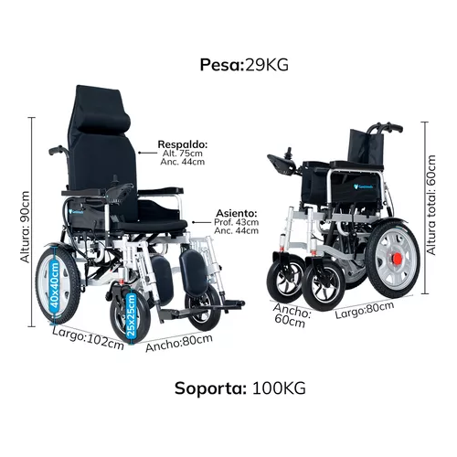 Gambimedic Silla De Ruedas Electrica Todoterreno Elevapiernas Llantas Neumaticas De Aire 16 Respaldo Reclinable Tipo Cama Modelo Gm6005 Sistema Portatil Bateria Sellada Acido Plomo Permitida En Avion