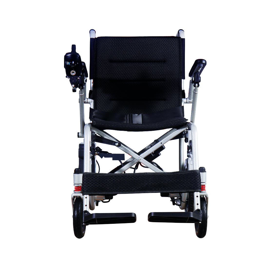 Silla de Ruedas Electrica Aluminio 18KG Mod. Gm6014 Con Control Inalambrico Super Ligera Portatil Bateria Litio 12v24ah 288wh Dos Motores de 150w