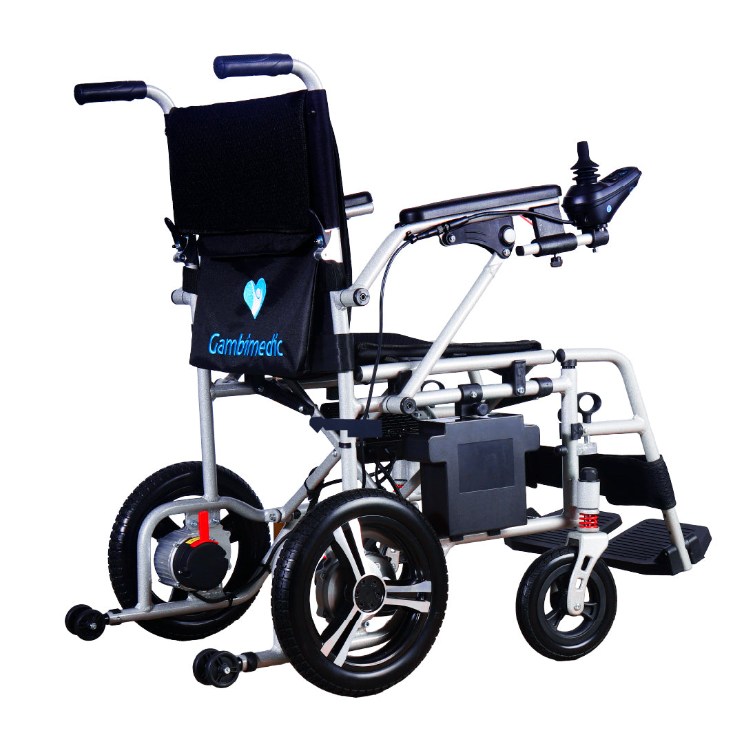 Silla de Ruedas Electrica Aluminio 18KG Mod. Gm6014 Con Control Inalambrico Super Ligera Portatil Bateria Litio 12v24ah 288wh Dos Motores de 150w