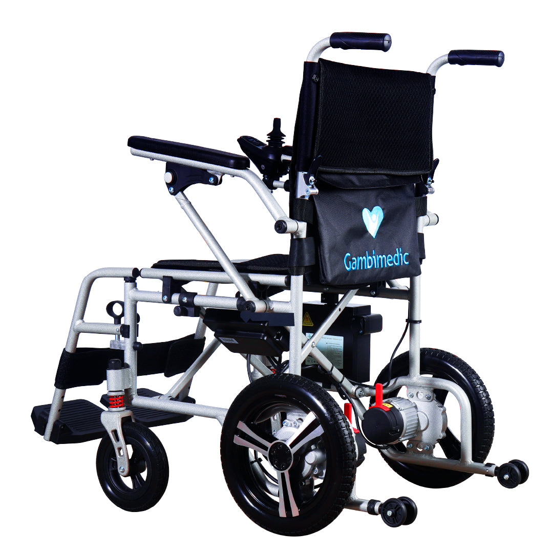 Silla de Ruedas Electrica Aluminio 18KG Mod. Gm6014 Con Control Inalambrico Super Ligera Portatil Bateria Litio 12v24ah 288wh Dos Motores de 150w
