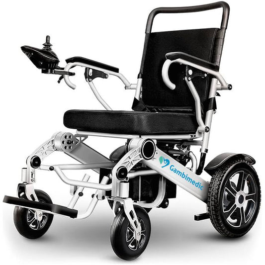Silla De Ruedas Electrica Plegable Aluminio 28KG Ligera Portatil Mod. Gm7002 Dos Motores 250w Bateria Litio 24v13ah 312wh Llantas Neumaticas De Aire Todoterreno 4 Amortiguadores Soporta 120kg