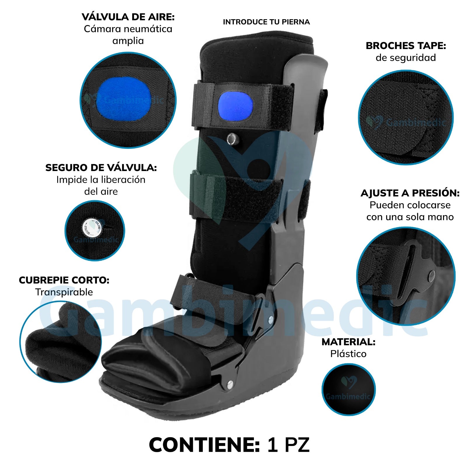 Bota Ferula Walker Corta Ortopedica De Aire Neumatica Comoda – Gambimedic