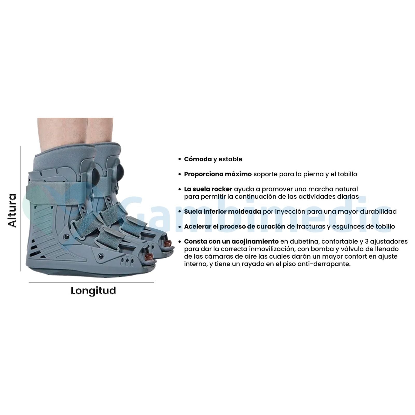Bota Férula Walker Corta Ortopédica Aire Neumática Premium – Gambimedic