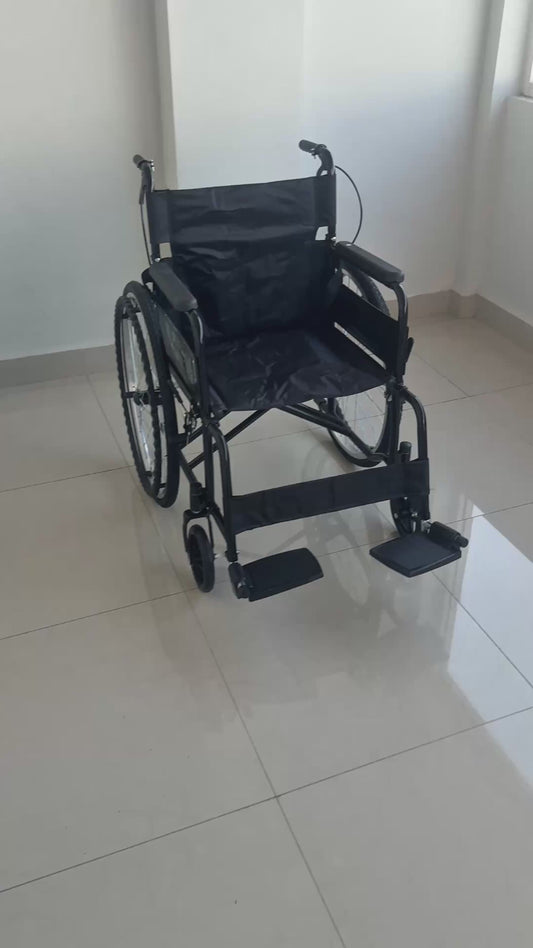 Gambimedic Silla De Ruedas Llanta Neumatica De Aire Todoterreno Acero Plegable Portatil Descansapies
