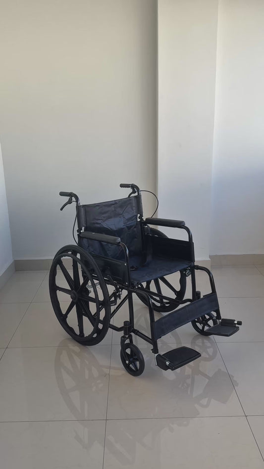 Gambimedic Silla De Ruedas Manual Plegable Todoterreno Acero Reforzado Compacta Descansapies