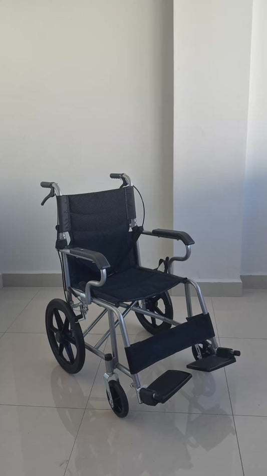Gambimedic Silla De Ruedas Silla De Traslado Portatil Plegable Compacta Todoterreno Ligera Con Frenos